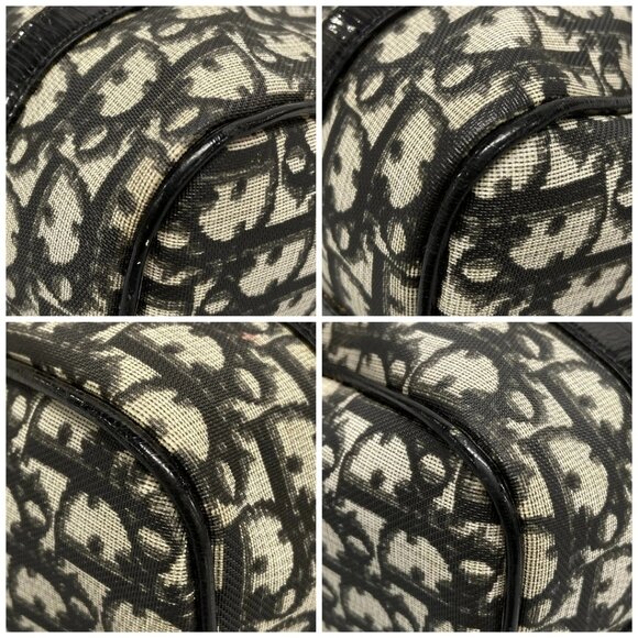 Auth DIOR/ChristianDior Trotteur Black Cream Dark Gray PVC Patent Leather - Picture 16 of 16